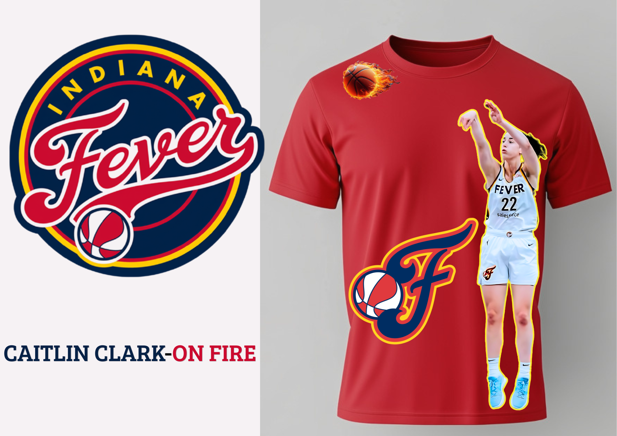 Caitlin Clark "On Fire" T-Shirt
